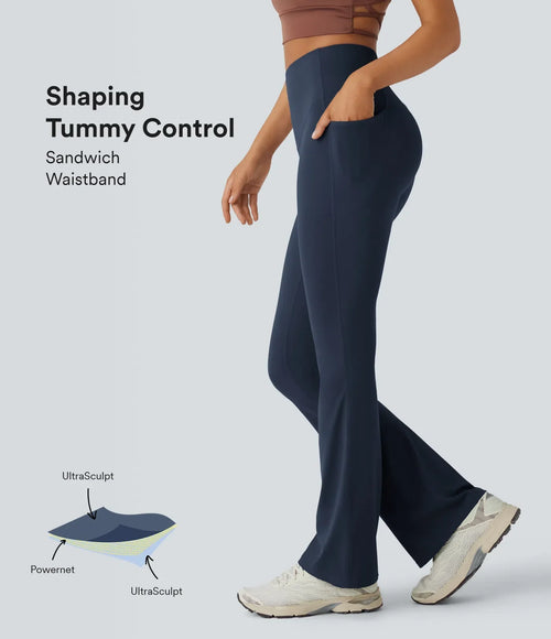 High-Waisted Tummy Control Sculpting Bootcut Leggings