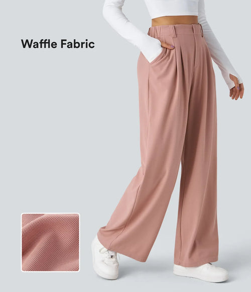 High-Waisted Waffle Work Pants